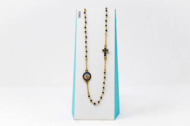 Fidei 3 Decade Black Rosary.