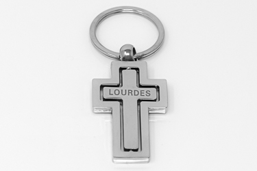 Lourdes Moving Cross Keyring.