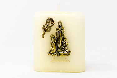 Lourdes Square Candle.