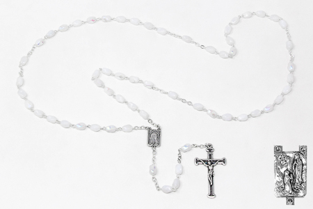 Lourdes White Rosary Beads.