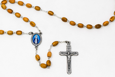 Our Lady of Grace Wood Rosary Beads.