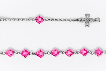 Pink Swarovski Rosary Bracelet.