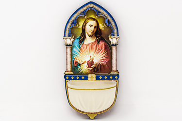 Luminous Sacred Heart of Jesus Holy Water Font.