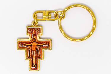 Saint Francis Cross Keychain.