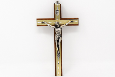 Crucifix with Brass Inlaid Strip.