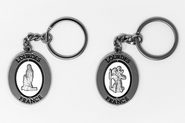 Lourdes & Saint Christopher Keychain.